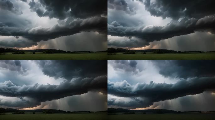 阴天下雨乌云密布风起云涌空境云翻滚