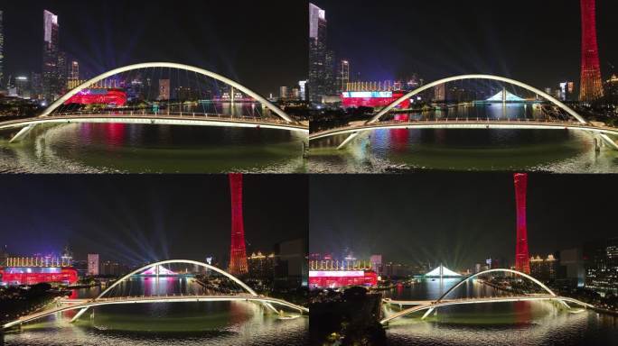 广州海心桥游船夜景