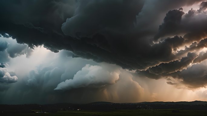 阴天下雨乌云密布风起云涌空境云翻滚