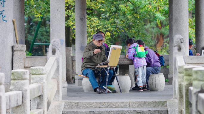 油画里的岳麓书院+已调色