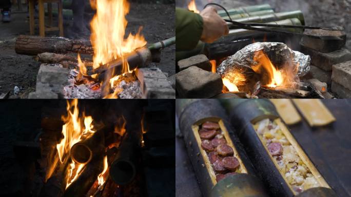 野炊美食竹筒饭纪录片制作过程(合集)