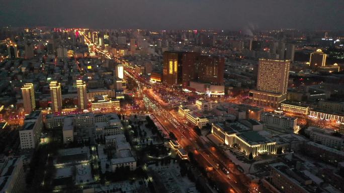 呼和浩特新华大街夜景