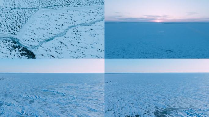冰面冰封河流航拍