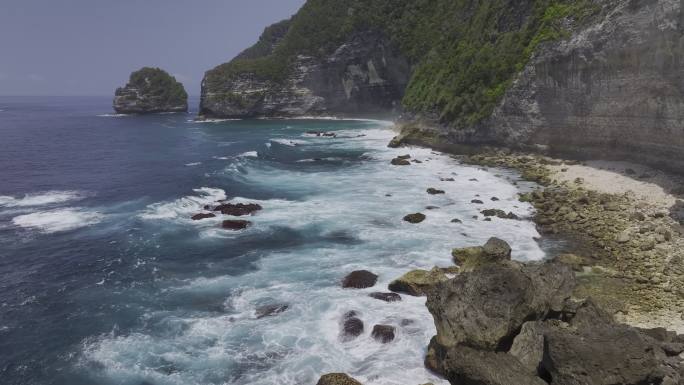 HDR印尼佩妮达岛航拍岛屿海岸线风光