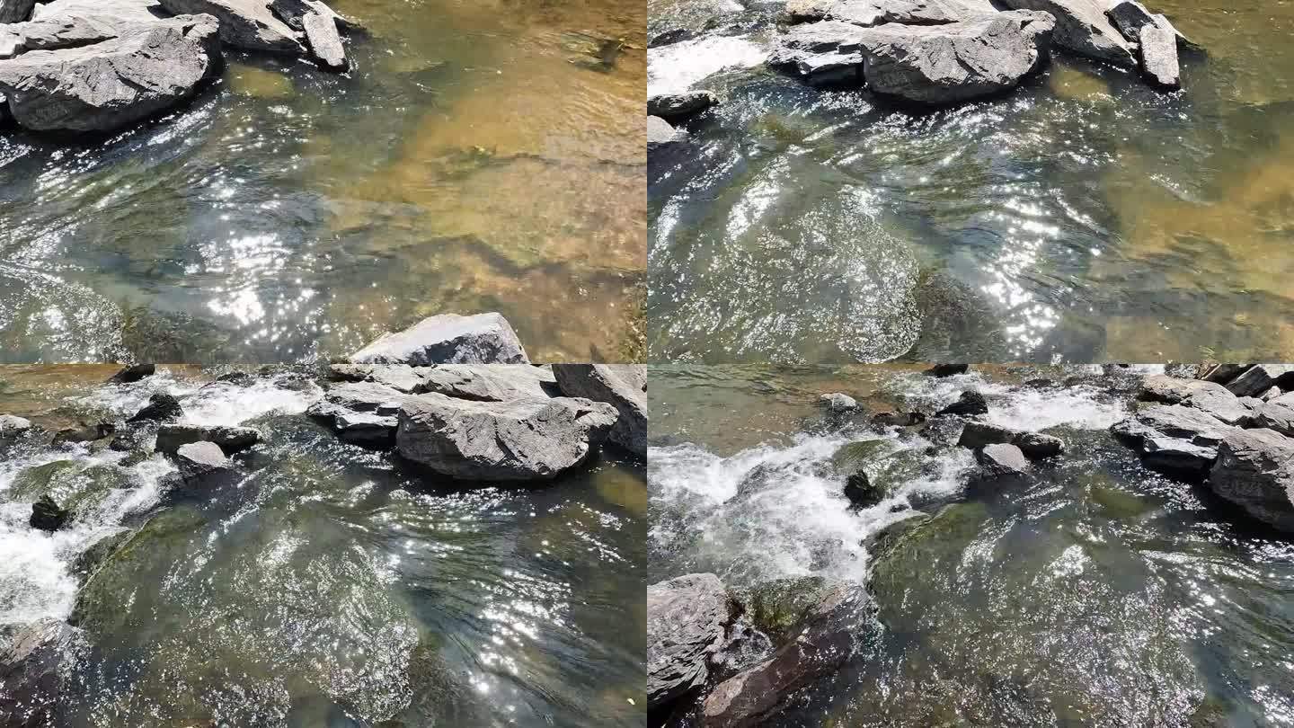 水从岩石中流过