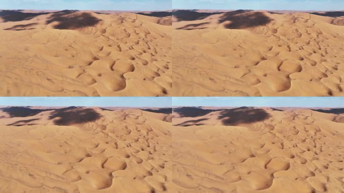 航拍新疆户外沙漠沙丘干旱地区自然风景