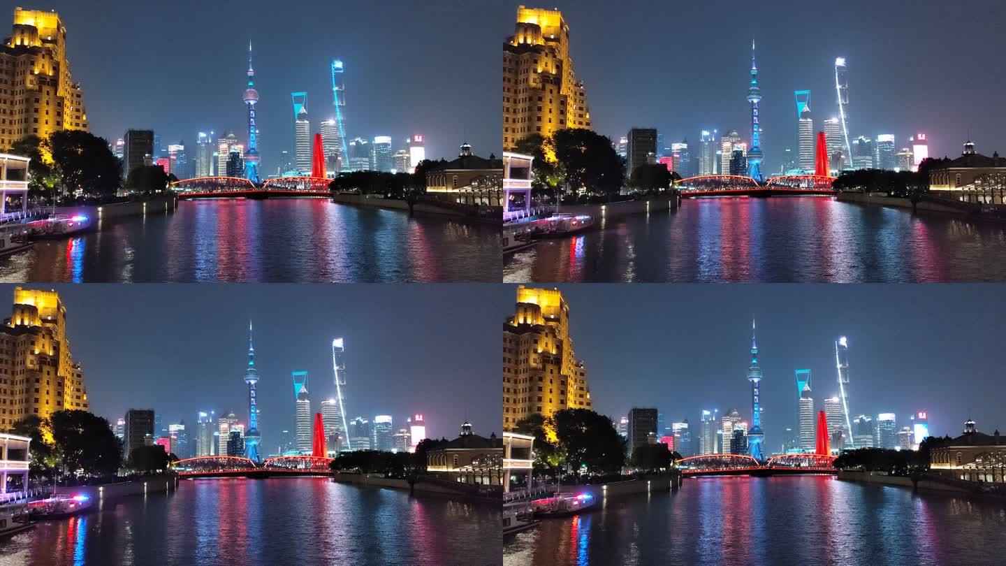 上海苏州河城市风光4k实拍
