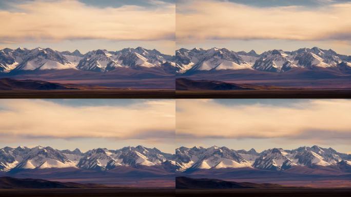 天山山脉延时摄影素材