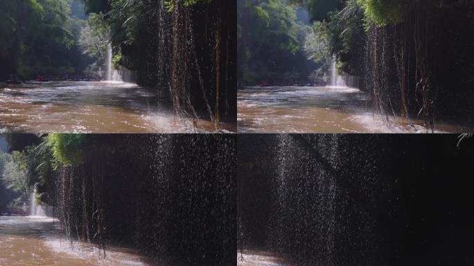 这个Lor Jor瀑布，彩虹瀑布落在泰国Umphang的Mae Klong河上