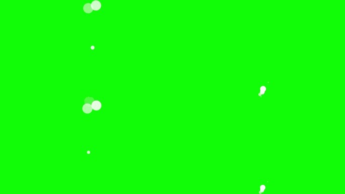 绿色屏幕上的动态卡通水气泡动画。
