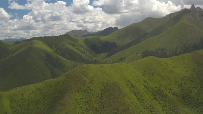 青海甘南藏区扎尕那山区319国道草原航拍