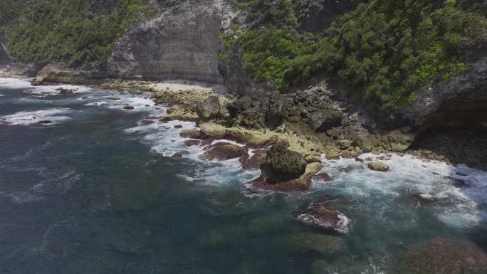 HDR印尼佩妮达岛航拍岛屿海岸线风光