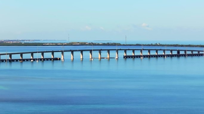 航拍视频5频道桥佛罗里达群岛4k