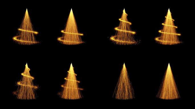 循环4k圣诞贺卡循环金色粒子线条背景