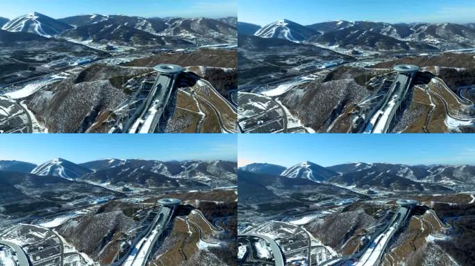 航拍冬季张家口崇礼雪如意雪景