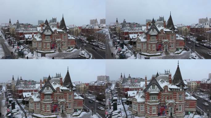 大连俄罗斯风情街冬季雪景