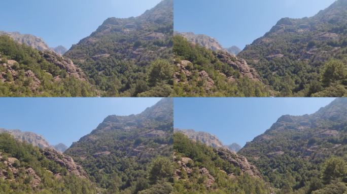 4k俯瞰法国科西嘉岛的大山。