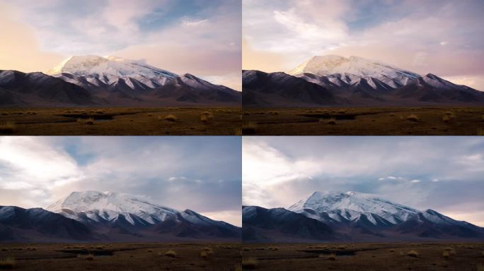 慕士塔格峰日出延时摄影素材