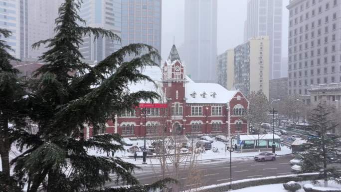 大连城市雪景