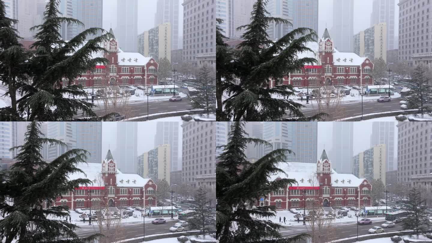 大连城市雪景