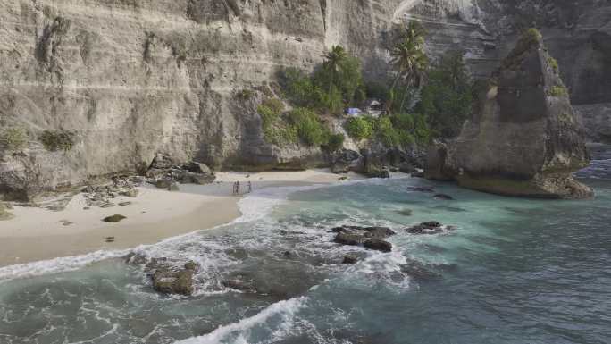 HDR印尼佩妮达岛钻石海滩航拍岛屿风光