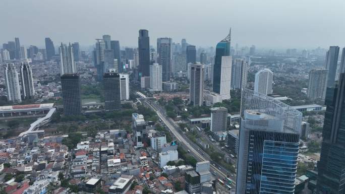 原创 印尼雅加达城市天际线高楼航拍风光