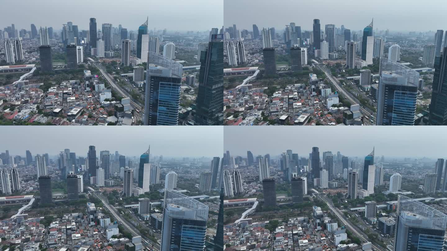 原创 印尼雅加达城市天际线高楼航拍风光