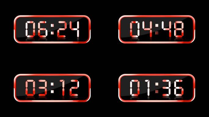 红色液晶数字计时器通道视频8分钟