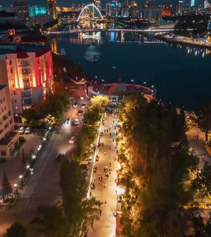 哈萨克斯坦阿斯塔纳市的夜晚
