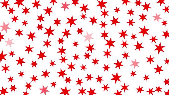 活跃的红星闪耀。星空魔法背景。平面矢量插图隔离在白色背景。