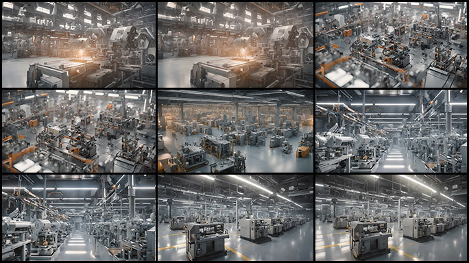 规模宏大的自动化未来工厂CG动画短片
