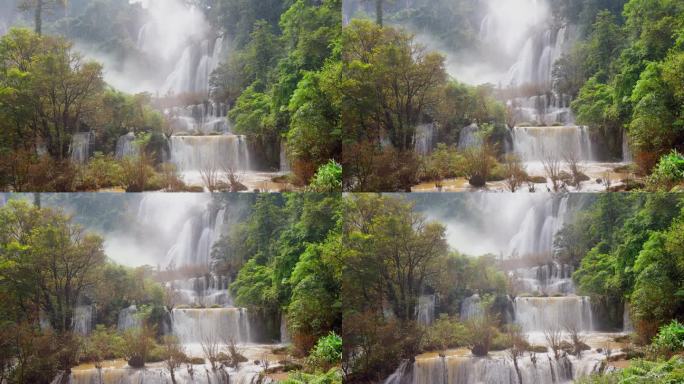 泰国德省雨季后期的Thi Lor Su瀑布。