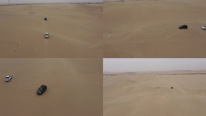 2K航拍新疆塔克拉玛干沙漠行车合集