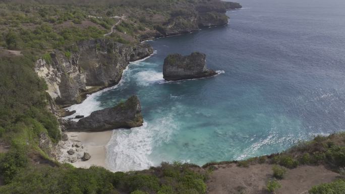 HDR印尼佩尼达岛海滨航拍自然风光