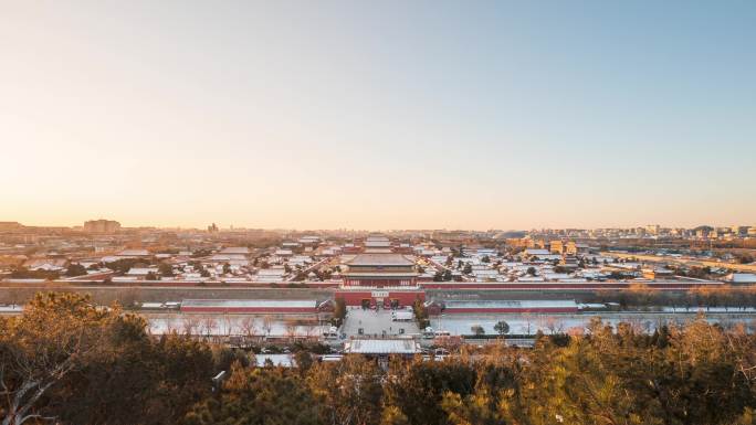 北京中轴线｜景山公园 冬季 日出延时合集