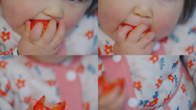 孩子吃没有农药的有机草莓