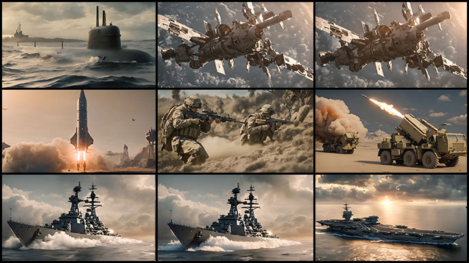 现代战争潜艇卫星导弹联合作战CG影片