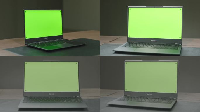 多角度运镜笔记本电脑绿幕