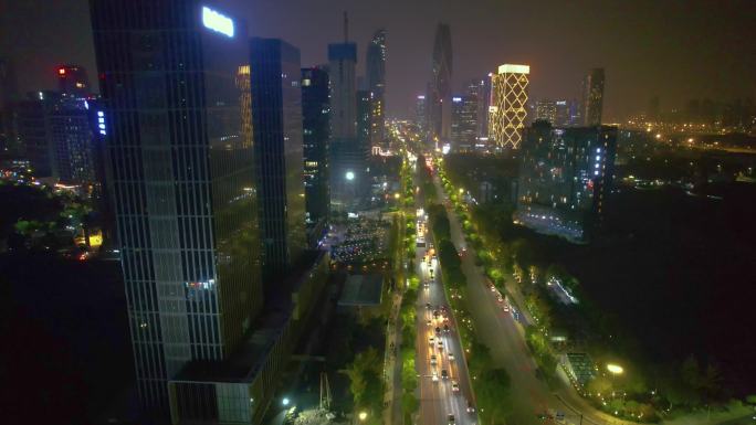 杭州萧山区钱江世纪城市心北路夜景视频素材