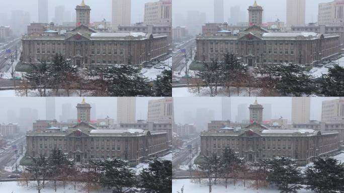 大连城市雪景