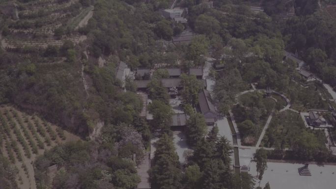 宝鸡 岐山 城市 建筑 地标 周公庙航拍