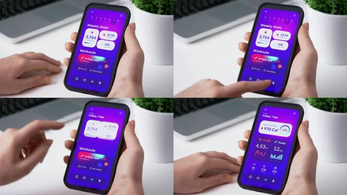 在智能手机上跟踪健身目标。使用手机app查看锻炼数据。