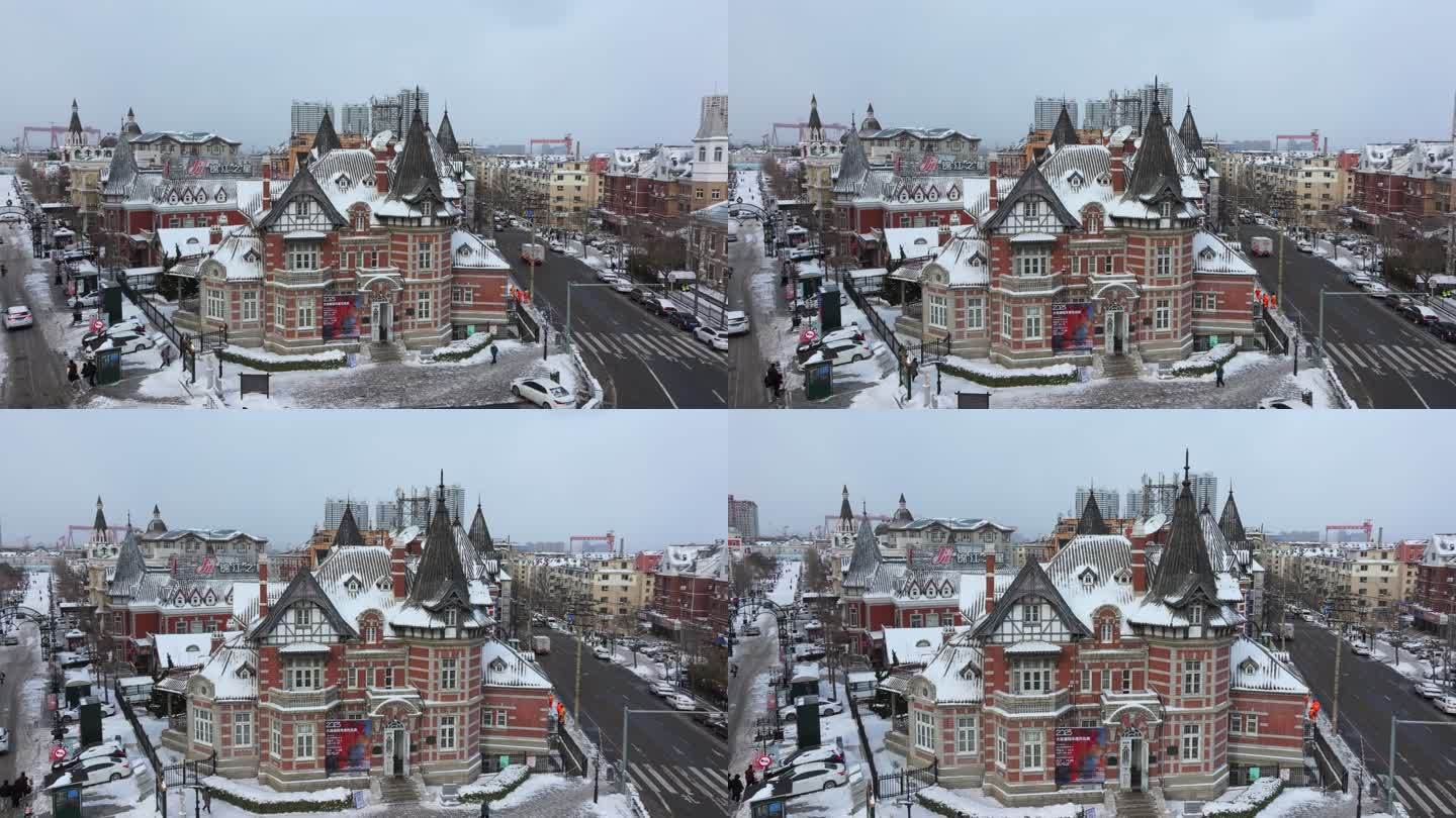 大连俄罗斯风情街冬季雪景
