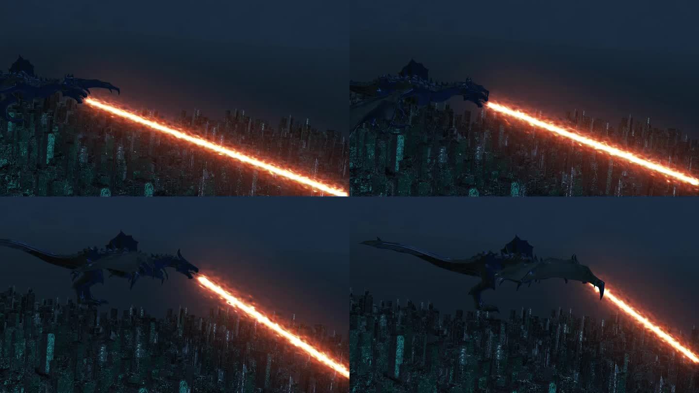 喷火龙在飞行3D3D飞龙神龙视频素材