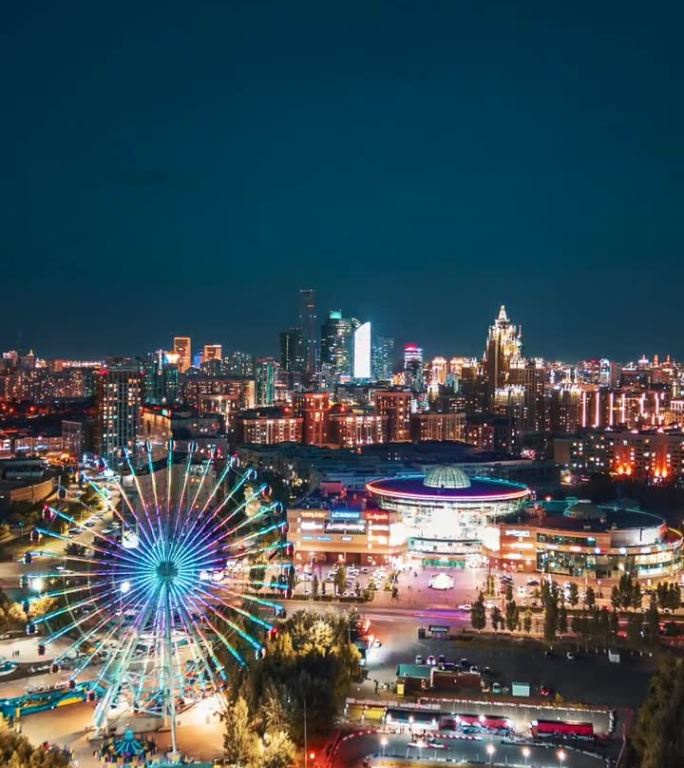 哈萨克斯坦阿斯塔纳市的夜晚