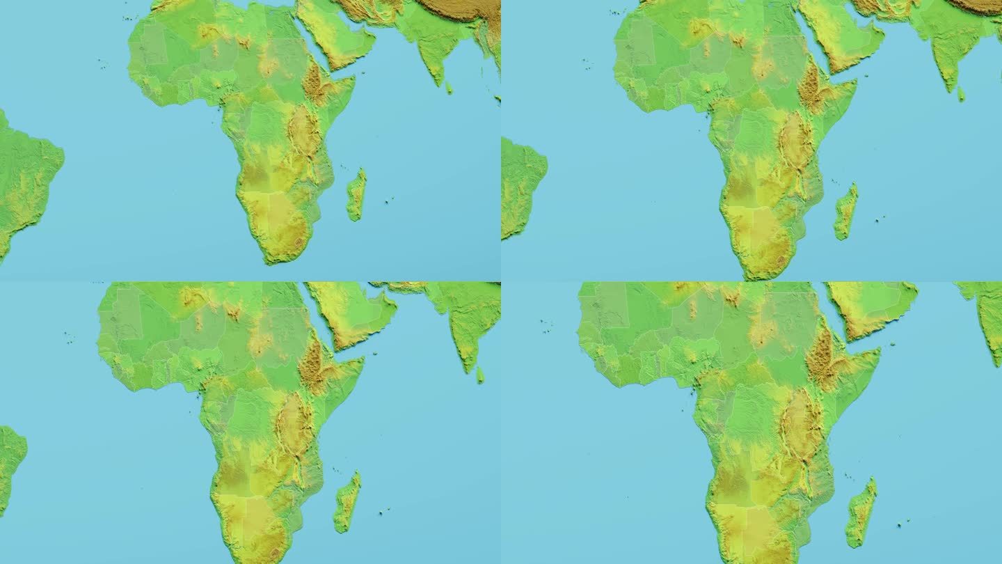 刚果民主共和国地图3D动画与边界