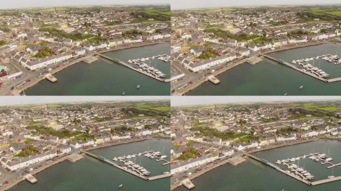 航拍视频的portafery斯特兰奇福德渡轮斯特兰奇福德湾Co Down北爱尔兰