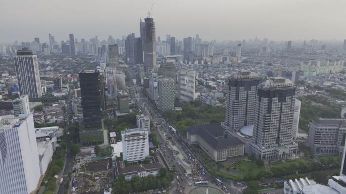 原创 印尼雅加达城市空气污染航拍景观