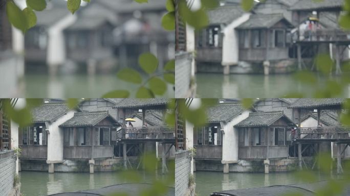 浙江嘉兴乌镇江南水乡古风建筑旅游旺季游客