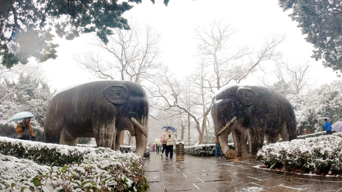 石象路雪景4k延时